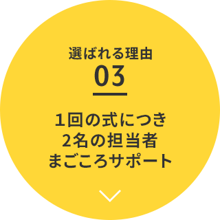 選ばれる理由03１回の式につき2名の担当者まごころサポート